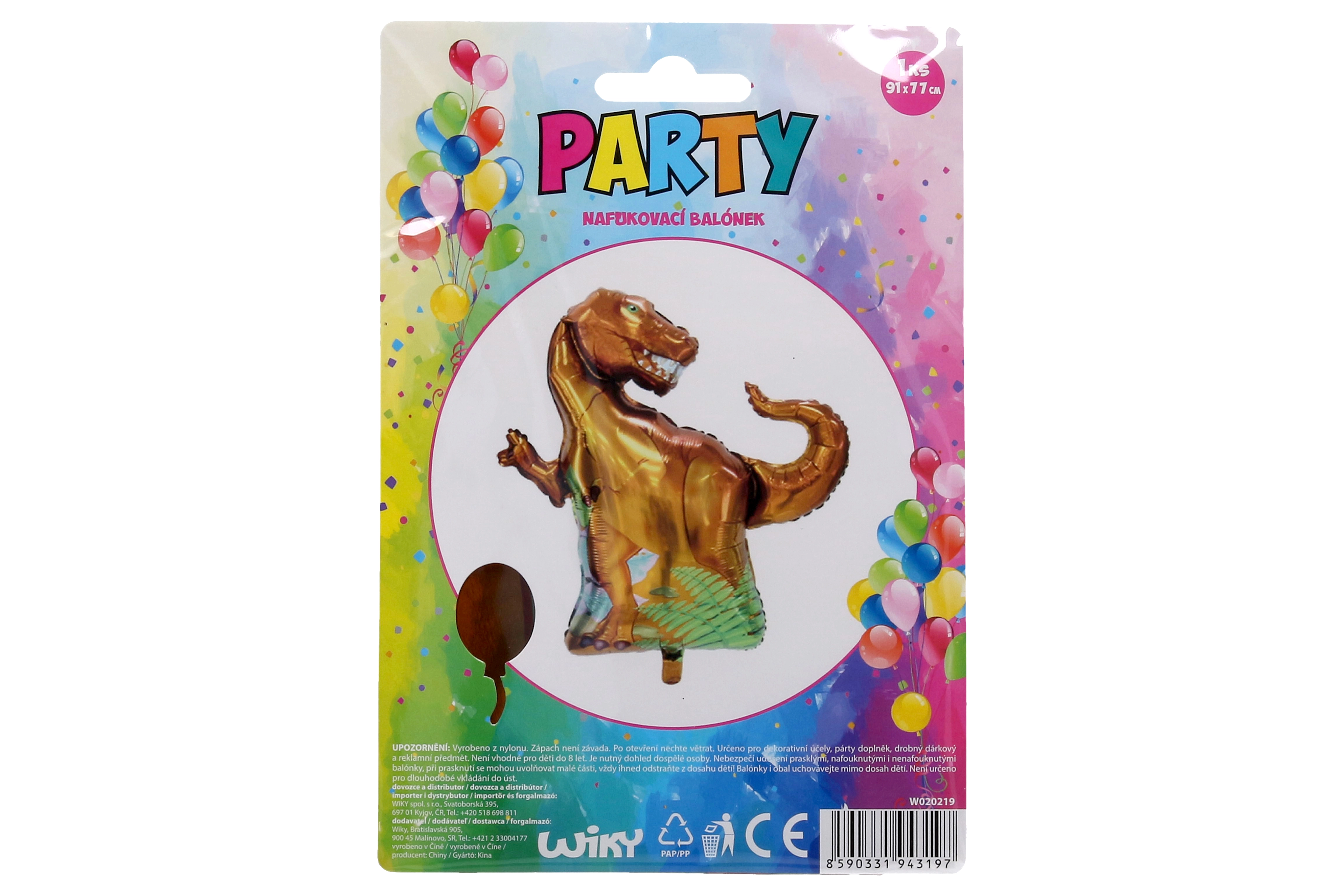 E-shop Wiky Balónik nafukovací tvar DINOSAURUS 91x77 cm WKW020219