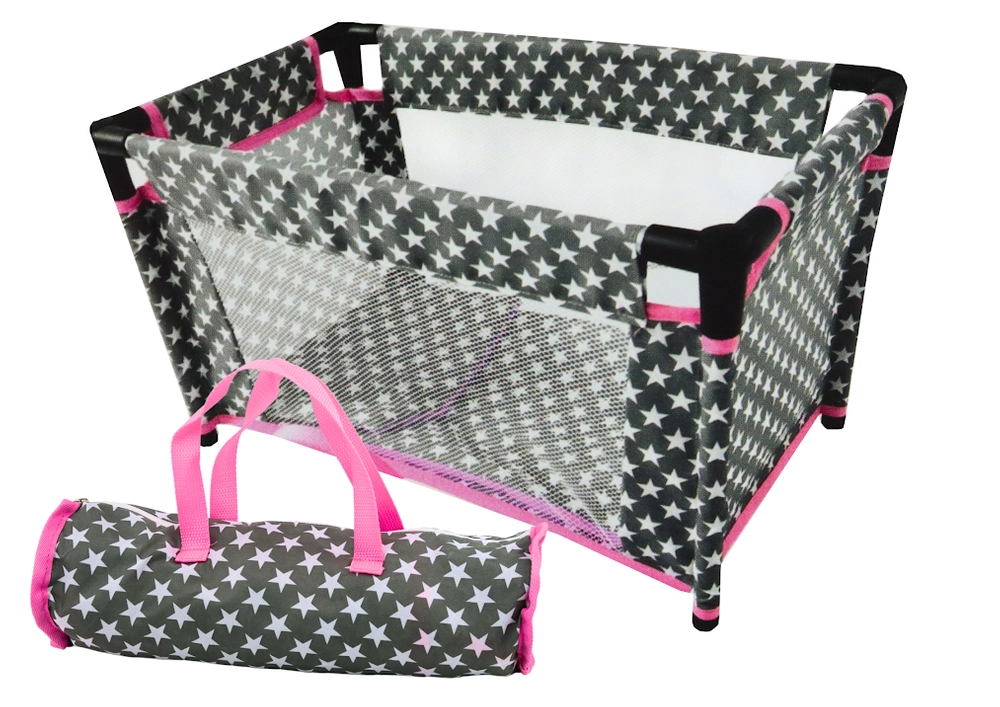 E-shop shumee Posteľ pre bábiky Alice Grey a Pink Stars