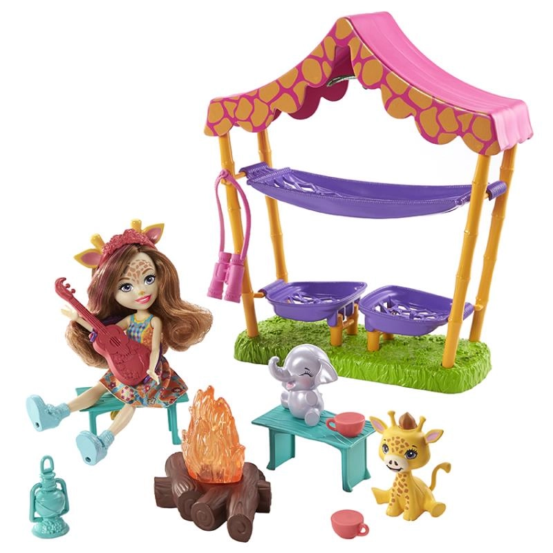 E-shop Súprava s bábikou Enchantimals Kempovanie na savane