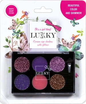 E-shop Lukky Paleta očných tieňov s trblietkami a štetcom Odtiene fialovej