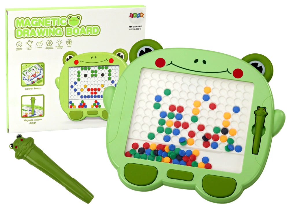 E-shop Vzdelávacia magnetická tabuľa Frog Stylus Pad Puzzle Green Beads