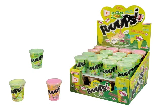 E-shop Slimy prdiaci sliz v kelímku, 3 druhy, displej 32 ks