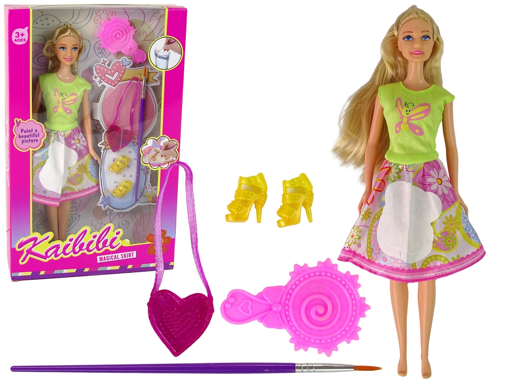 E-shop Lean Toys Bábika v šatách na maľovanie s dlhými vlasmi