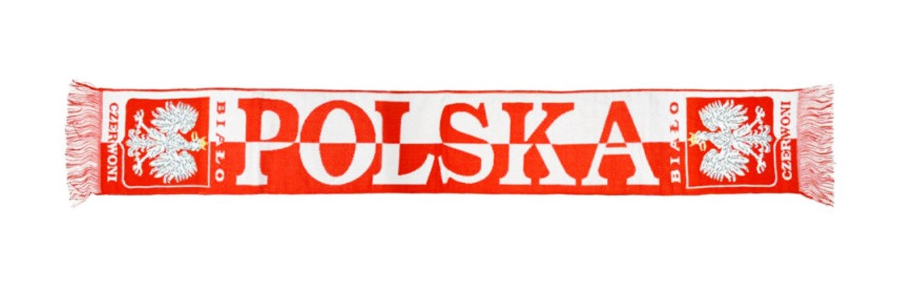 E-shop Šál Poľsko – fanúšikovský jednofarebný šál s strapcami