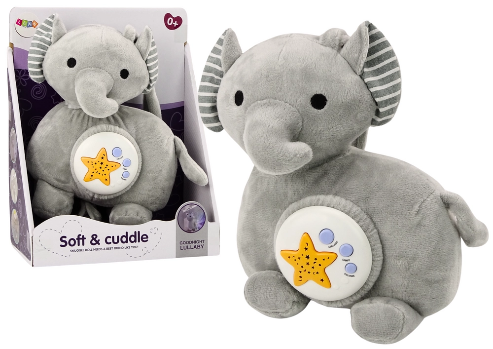 E-shop Plyšový sloní projektor Spiaci slon Grey Hugs Stars Melodies