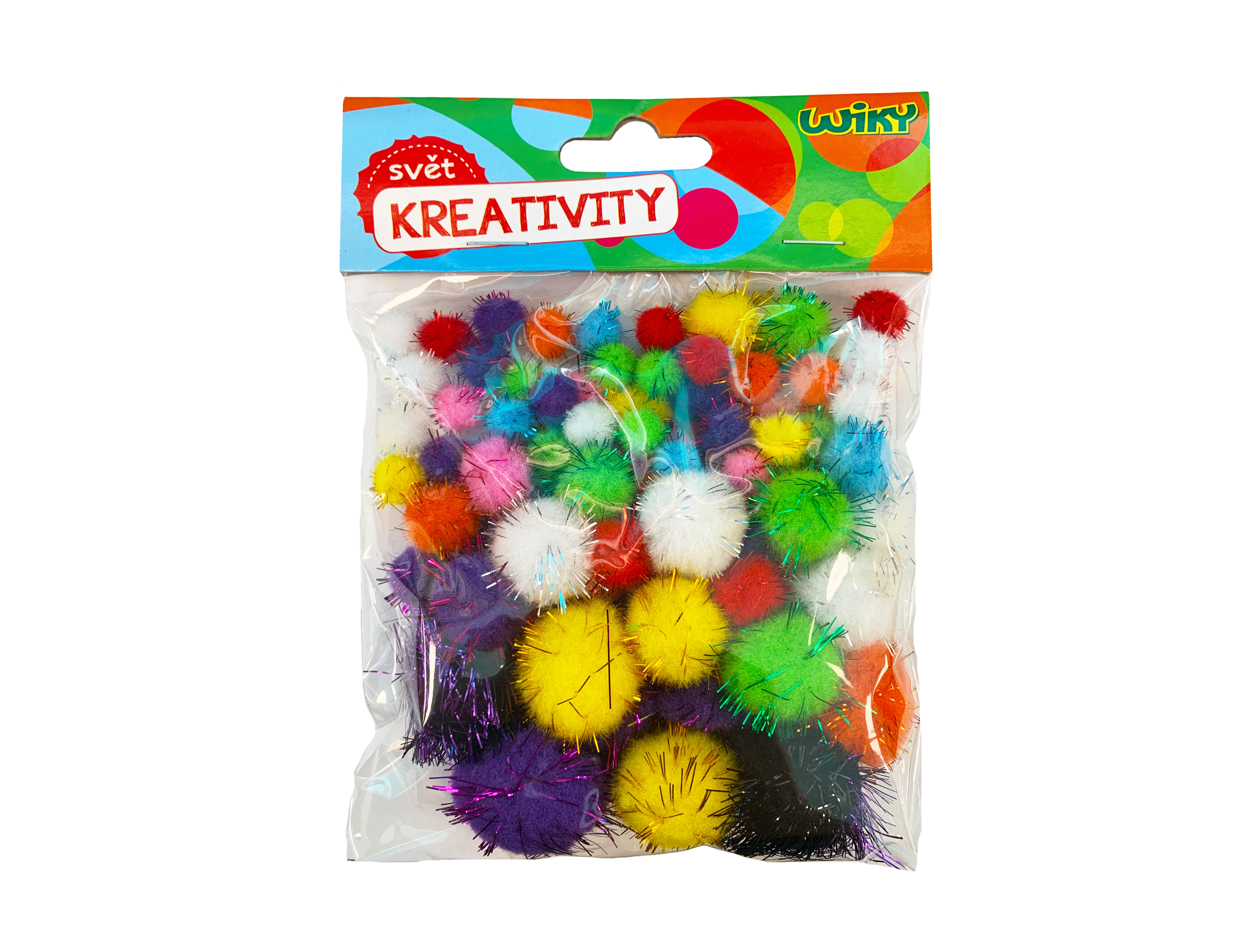 Pompony s trblietkami mix veľkostí
