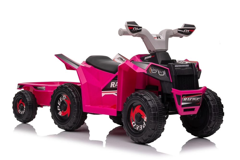 E-shop IMPORT LEANTOYS Ružová batériová štvorkolka XMX630T s prívesom