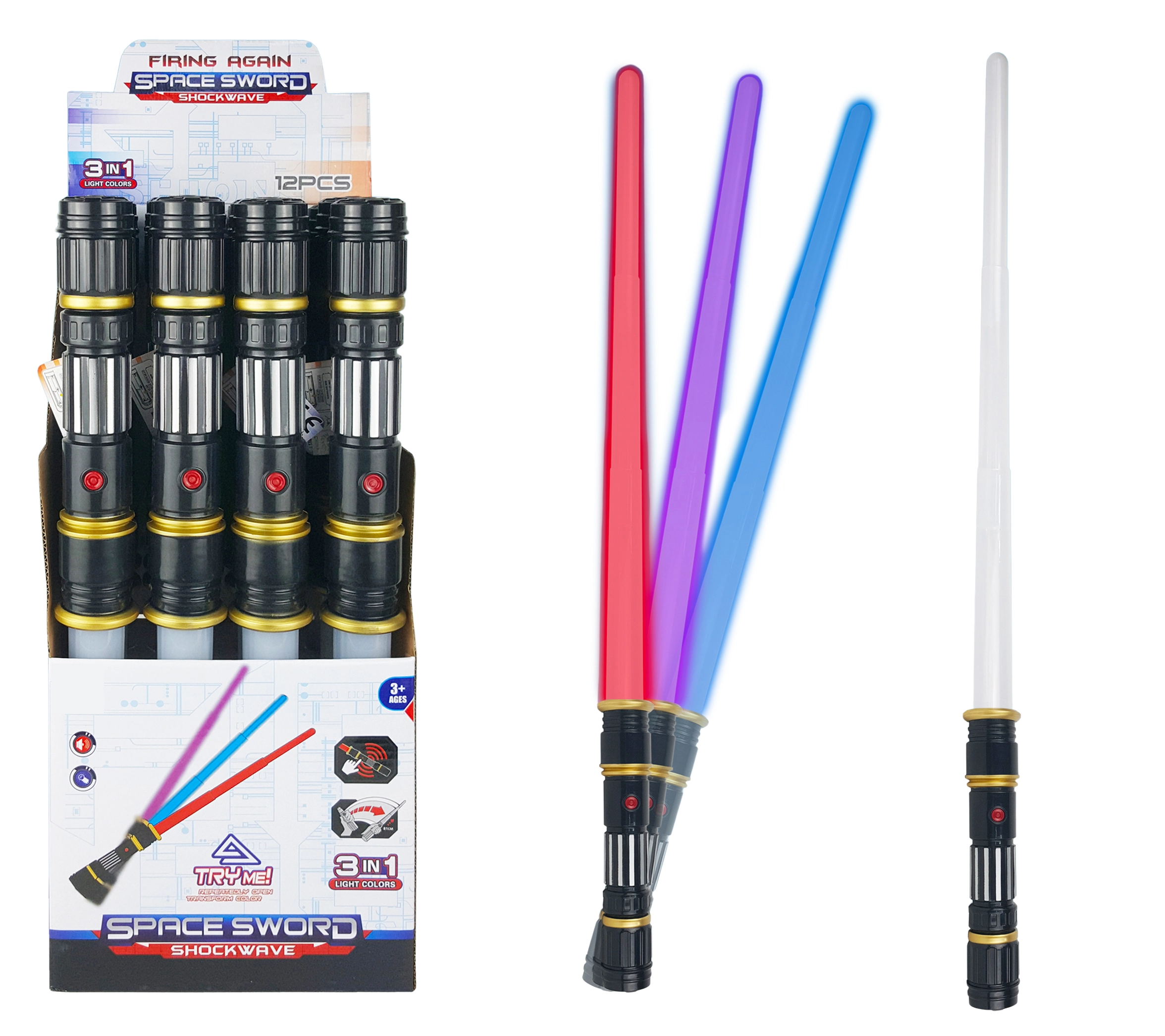 E-shop Sparkys svetelný meč 3v1 so zvukom a svetlom 81 cm