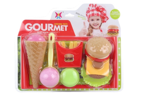 Sada plastového jedla s táckou pre deti