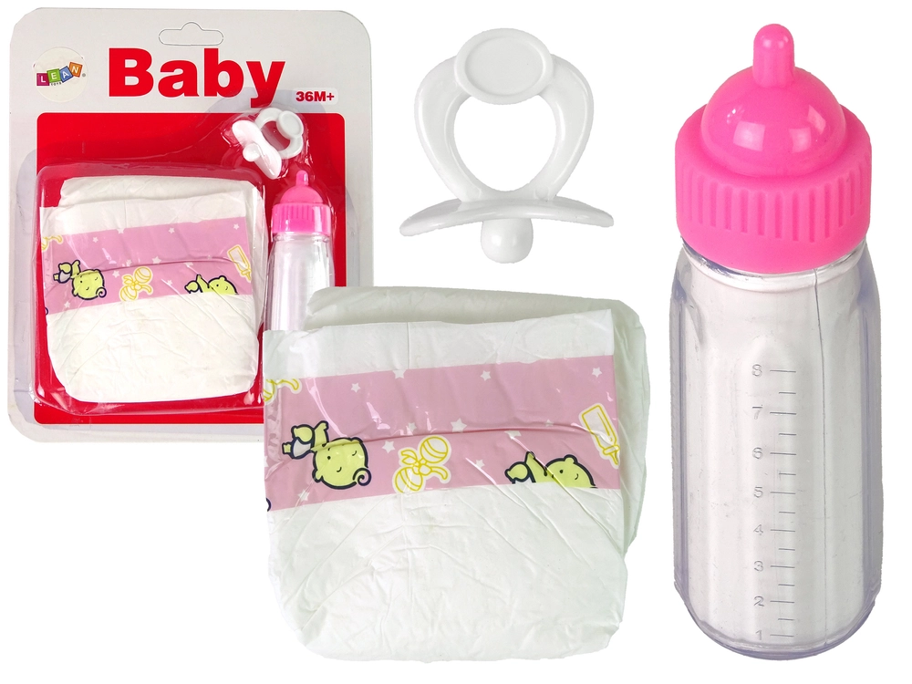 E-shop Lean Toys Detský cumlík fľaša plienky hrací set