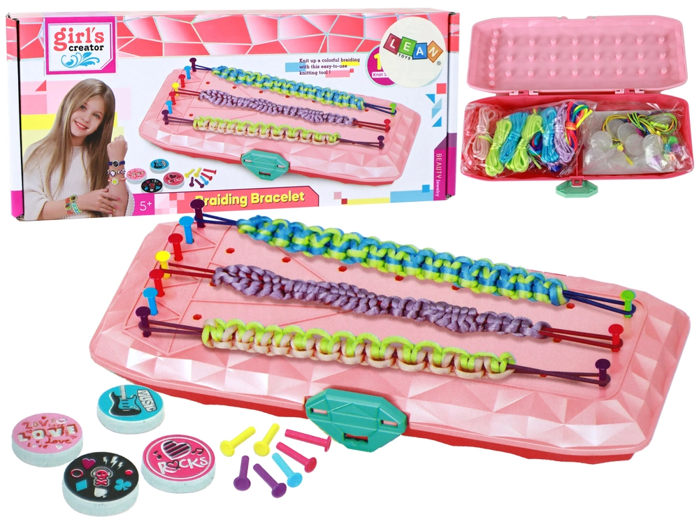 E-shop LEAN Toys 15771 Sada na výrobu náramkov v ružovej krabičke