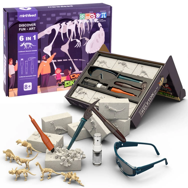 E-shop ZA4393 Sadrové vykopávky pre deti Dino Skeleton 6v1