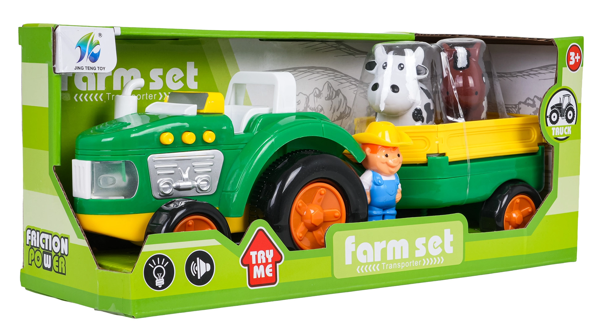 Detský traktor s prívesom a doplnkami