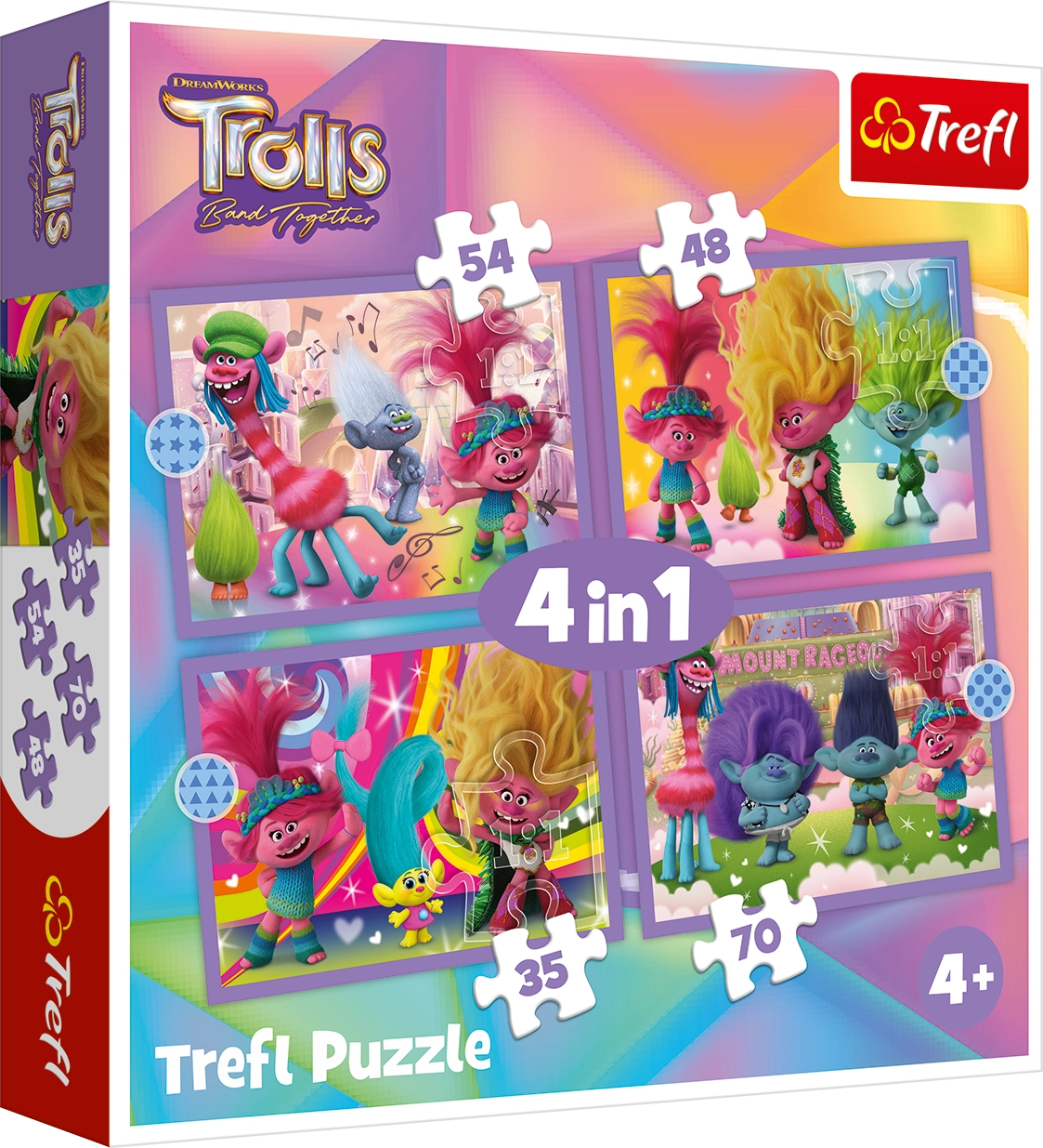 E-shop TREFL Trollové Barevné dobrodružství 4v1 35,48,54,70 dielov