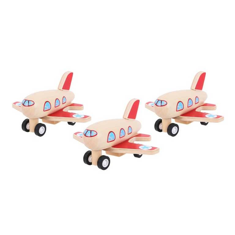 E-shop Bigjigs Toys drevené naťahovacie lietadlo 1ks