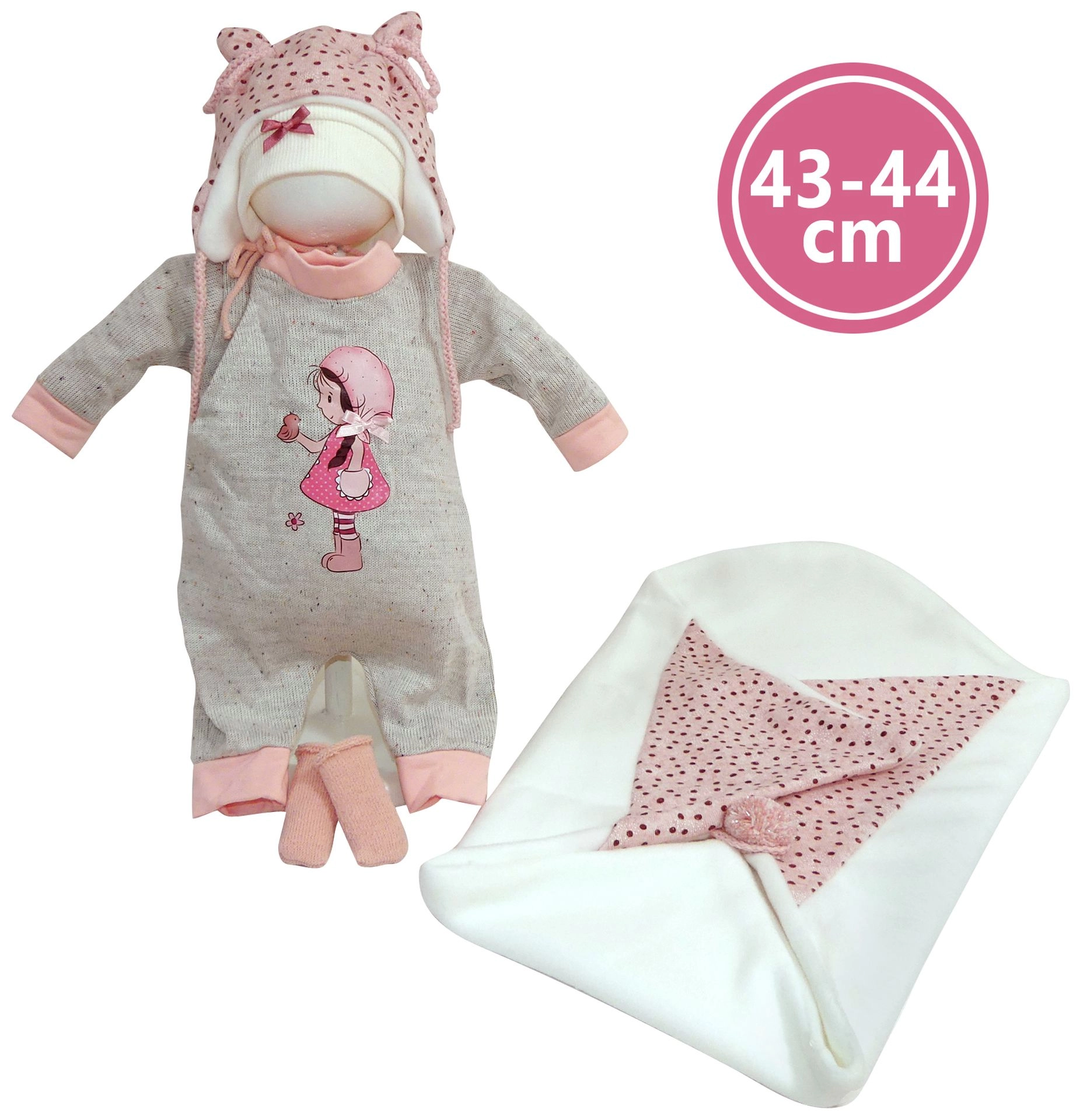 E-shop Llorens M844-60 oblečok pre bábiku bábätko NEW BORN 43-44 cm
