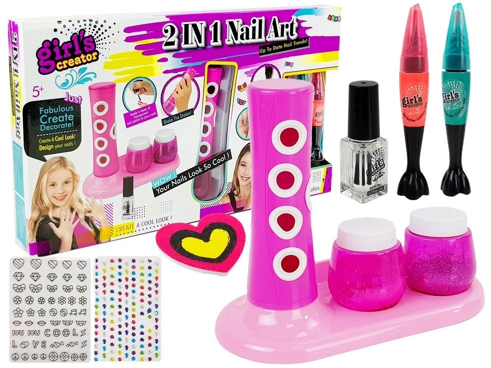E-shop LEAN Toys Sada na maľovanie nechtov Glitter Dispenser Farebné nálepky