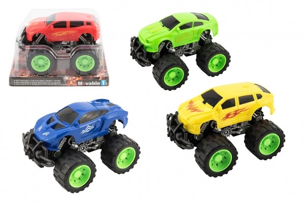 E-shop Teddies terénne veľké kolesá plast 13cm na zotrvačník 4 farby v blistri