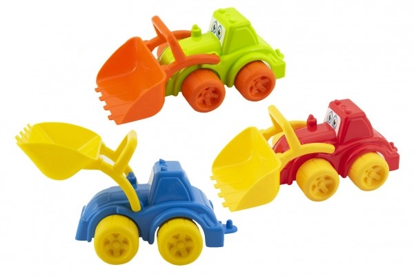 E-shop Teddies Stavebný stroj plast bager / nakladač 3 farby 26x13x11cm 12m +