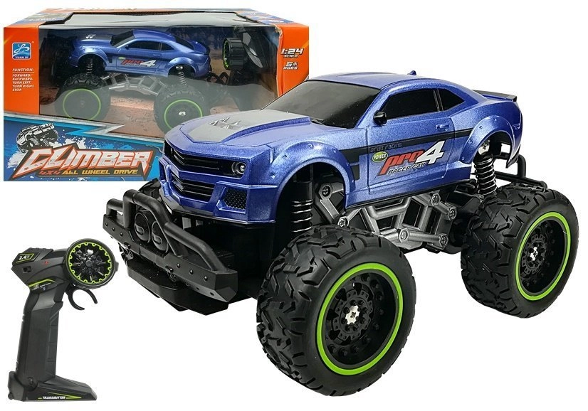 E-shop RC terénne auto s vysokými kolesami 1:24 – Modrá