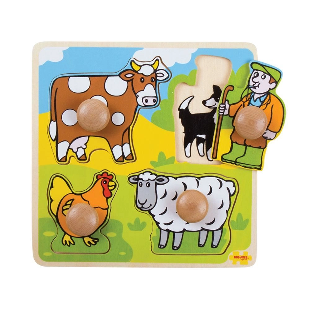 E-shop Bigjigs vkladacie Farma 4 ks