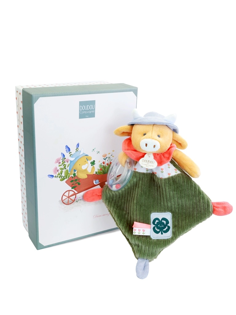 Kravička Aneth s hrkálkou 21 cm - Darčeková sada Doudou