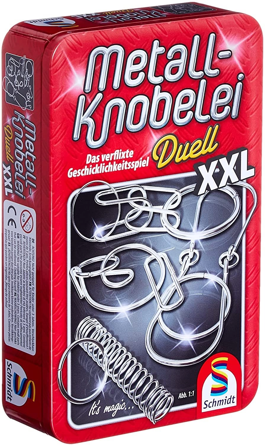 E-shop SCHMIDT Sada kovových hlavolamů Duell XXL v plechové krabičce
