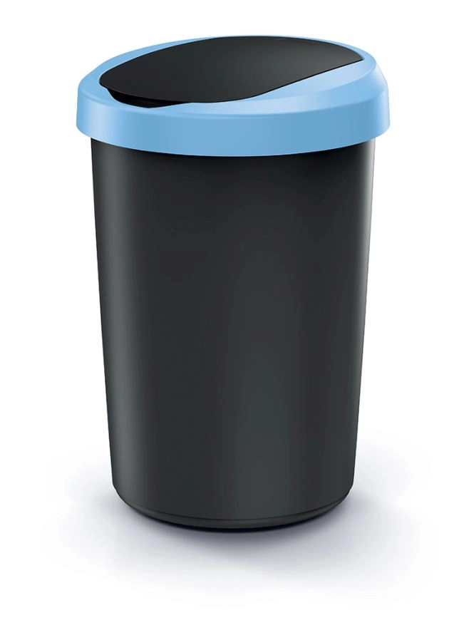 E-shop Prosperplast Odpadkový koš COMPACTO 40 L černý/světle modrý