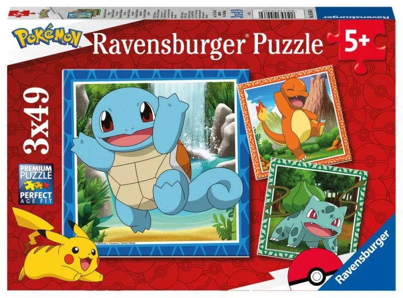 E-shop Ravensburger 055869 Vypusťte Pokémonov 3 x 49 dielov