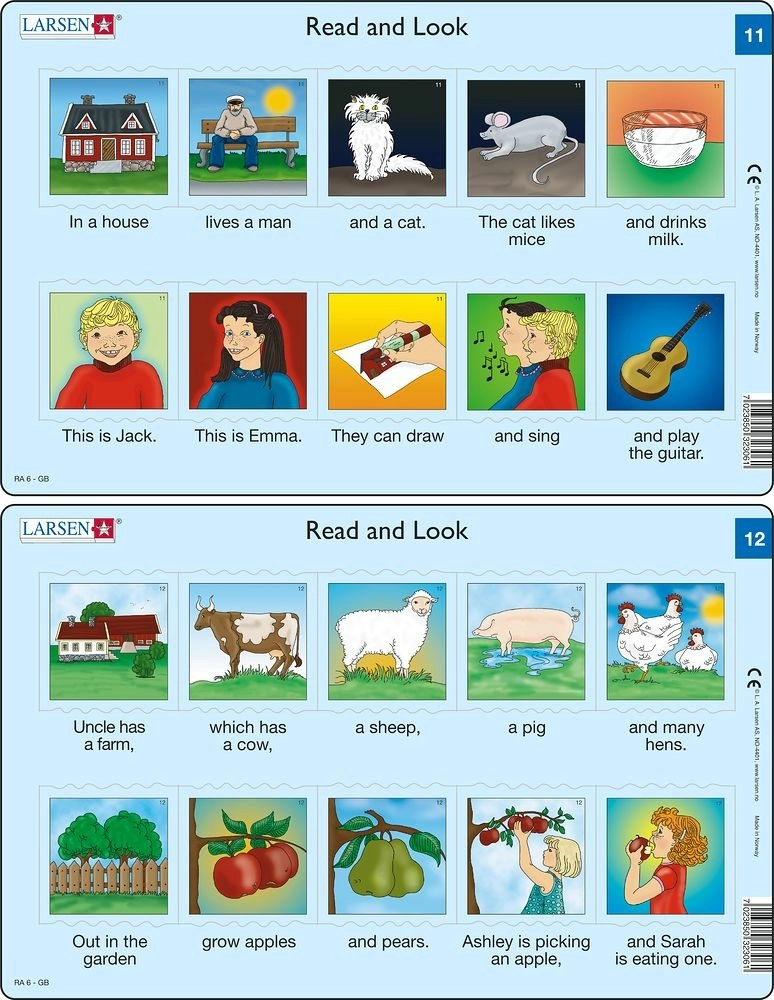 E-shop Učebné puzzle MIDI - Angličtina-krátky text RA6/10 dielikov(2 druhy)