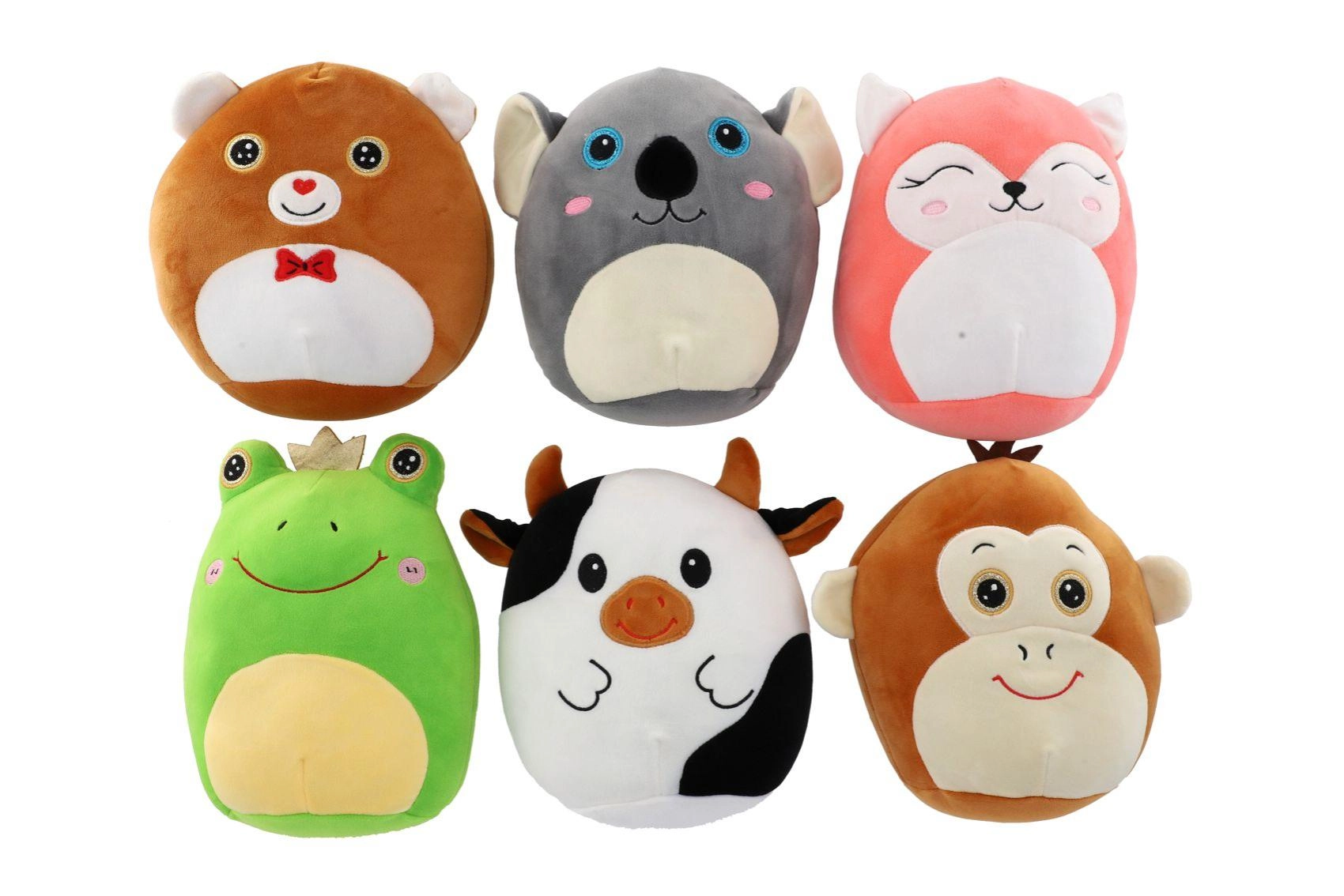 Plyšové okrúhle zvieratko 20 cm – koala, líška, medvedík, žabka, kravička a opička