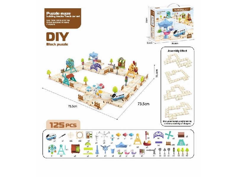 E-shop Puzzle blokové mesto s kolotočom a autobusom (125 dielikov)