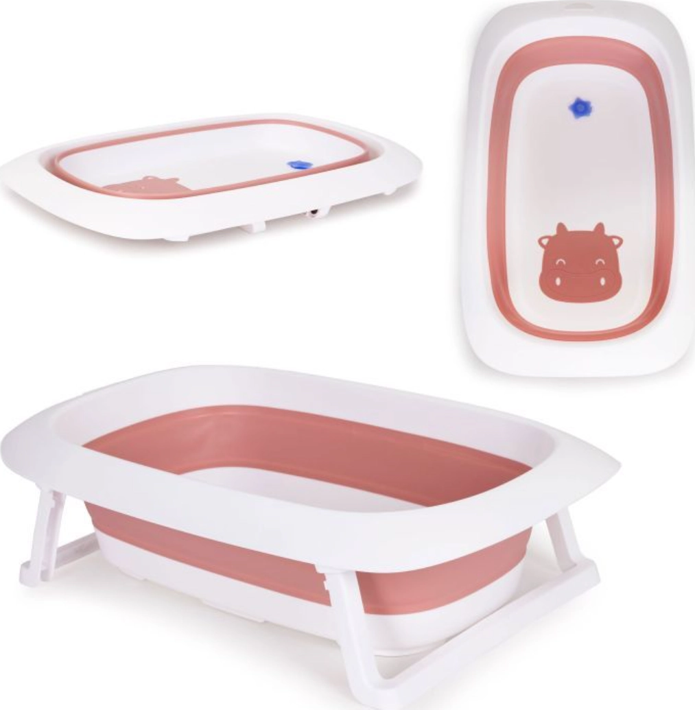 Eco Toys Skladacia vanička Kravička s odtokom ružová