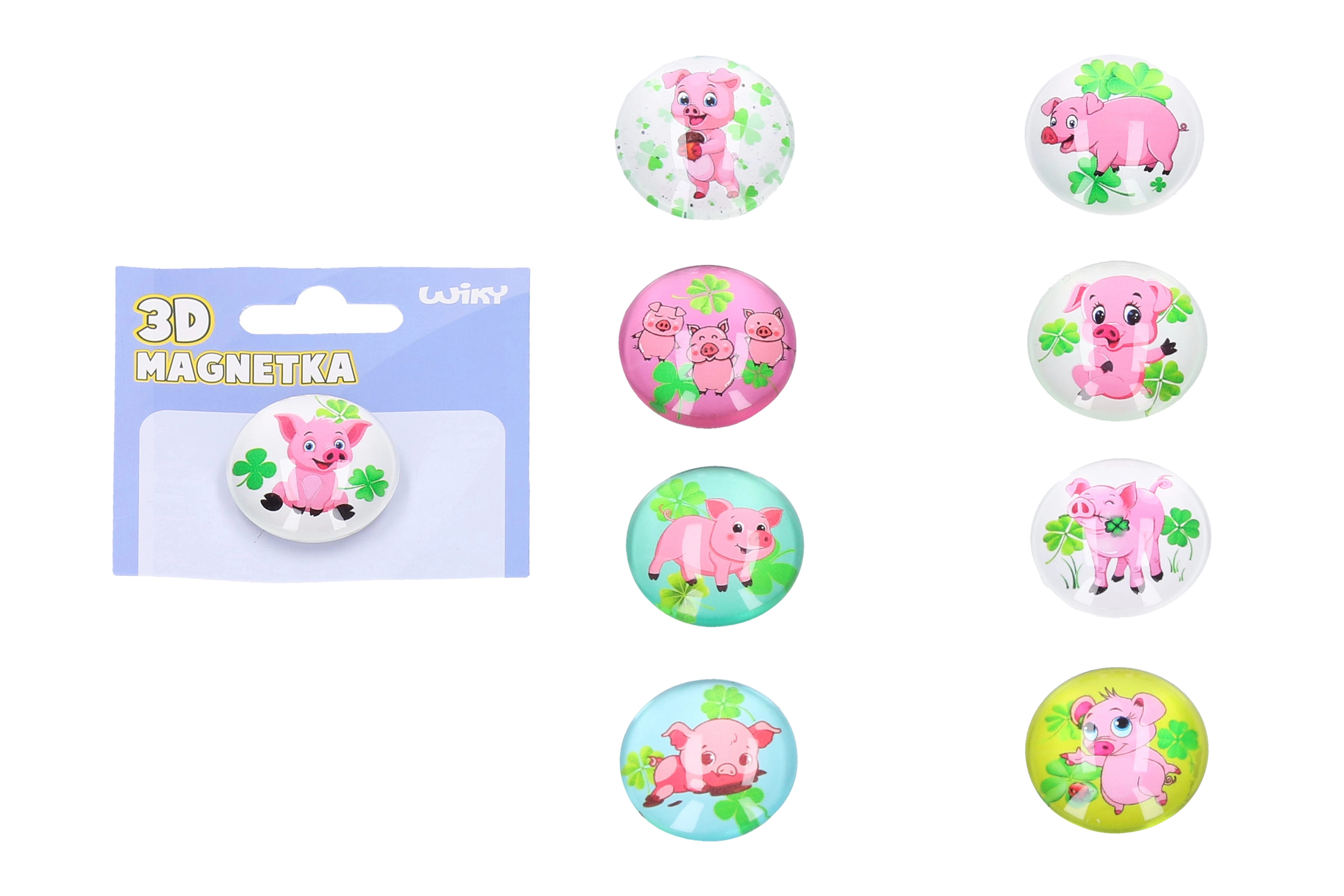 E-shop Sklenený magnet prasiatko pre šťastie 3,5 cm