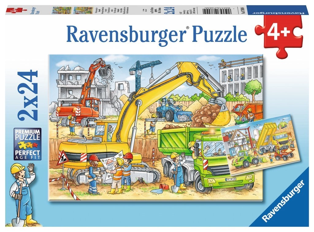 E-shop Ravensburger Tvrdá práce 2 x 24 dielov