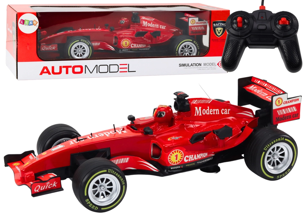 E-shop LeanToys RC závodní auto na dálkové ovládání s červenými světly a zvuky 1:12