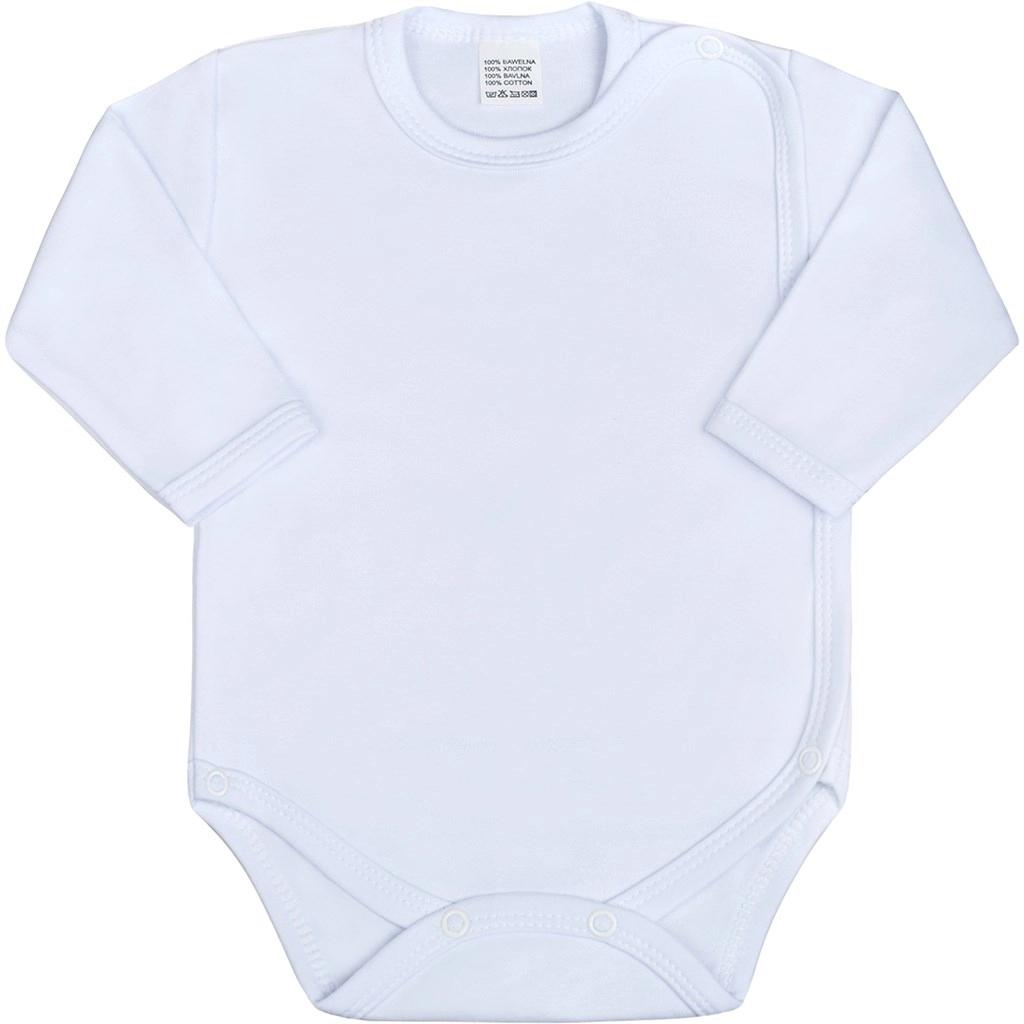 E-shop Detské celorozopínacie body s dlhým rukávom New Baby Classic biele 62