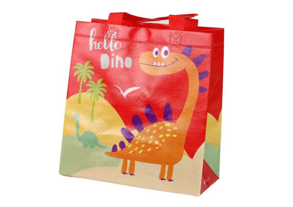 E-shop Darčeková taška dinosaurus červená 23 × 21,5 × 11 cm