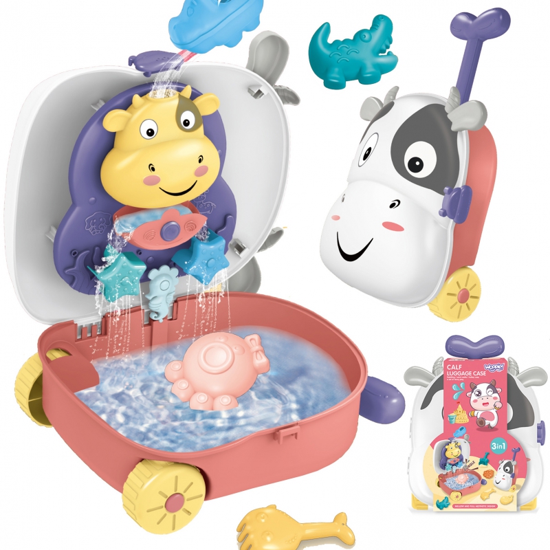 Woopie 3v1 kufrík so sadou na piesok a vodný stolík – Krávička