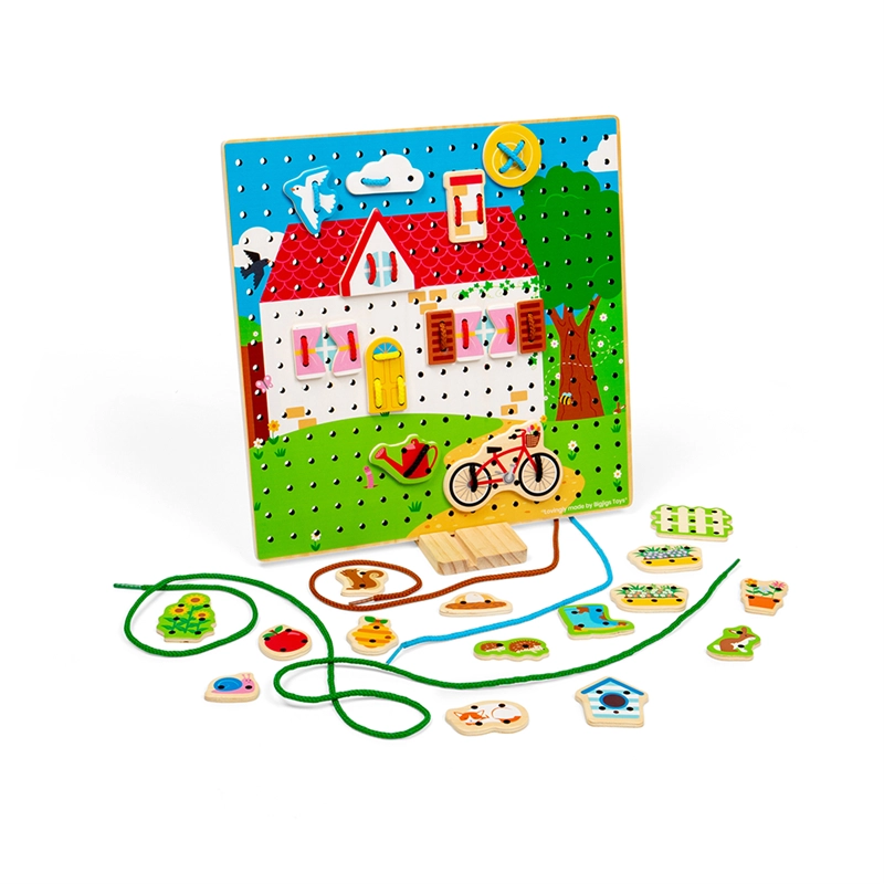 E-shop Bigjigs Toys Provlékací deska domeček