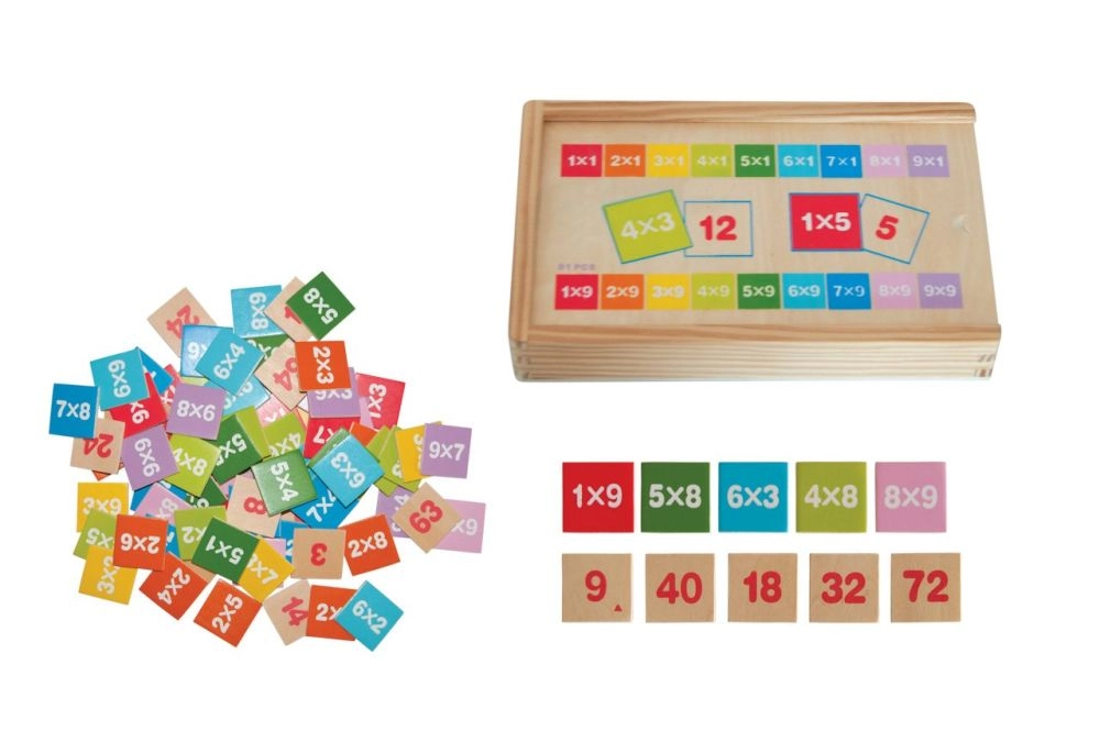 Woody 91161 drevená krabička s malou násobilkou