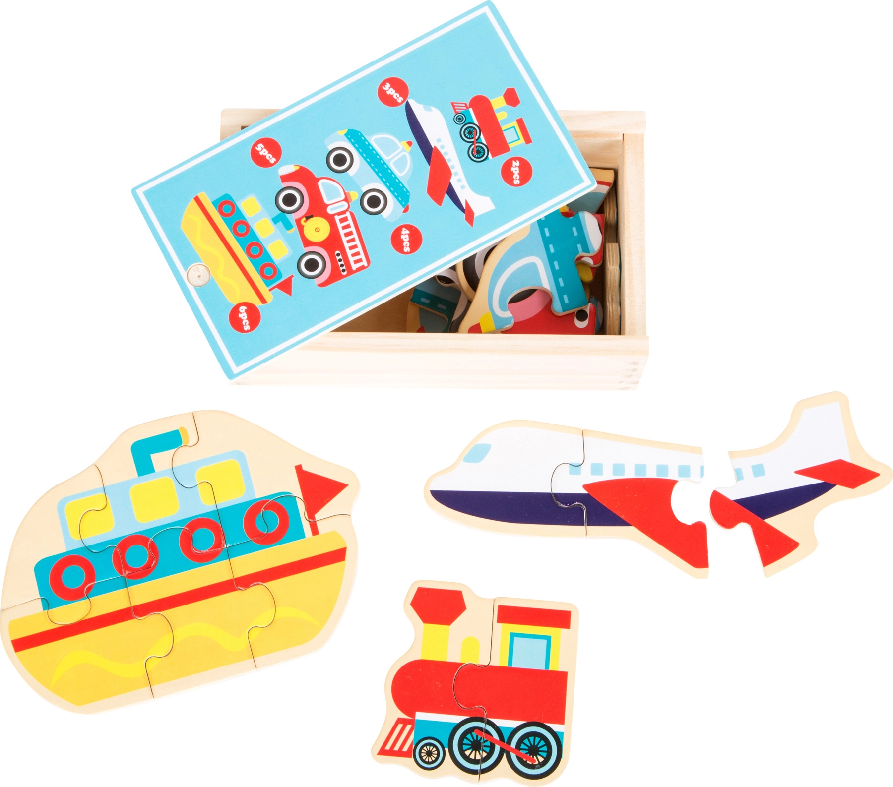 E-shop Small Foot Drevené puzzle Vozidlá