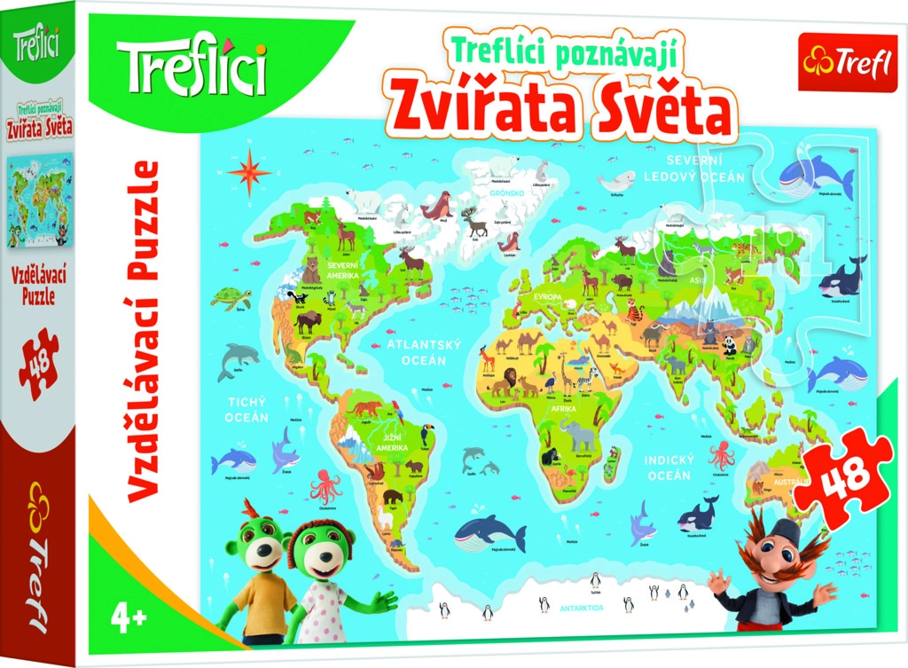 E-shop Trefl Treflíci poznávají zvířátka světa 48 dielov