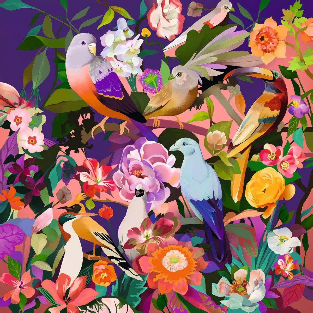 E-shop Ravensburger Art & Soul Barevní ptáci a květy 750 dielov