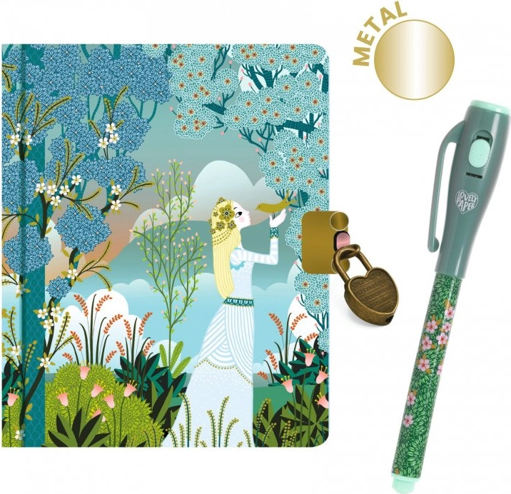 Djeco Charlotte: tajný malý zápisník so zámkom kľúčikom a čarovným perom