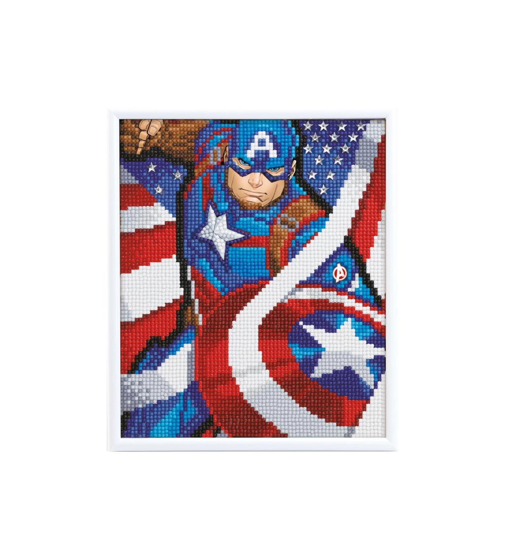 Crystal Art Obraz v ráme, Kapitán Amerika