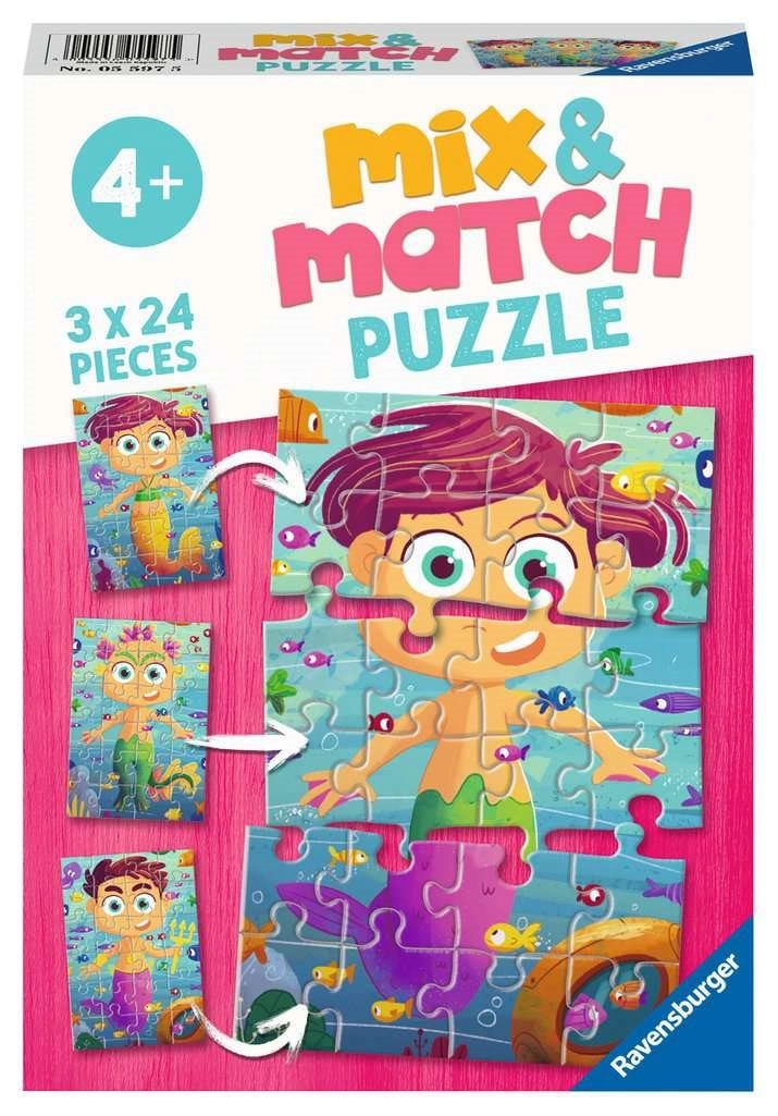 E-shop RAVENSBURGER Mix&Match: Mořské panny a mořské příšery 3 x 24 dielov