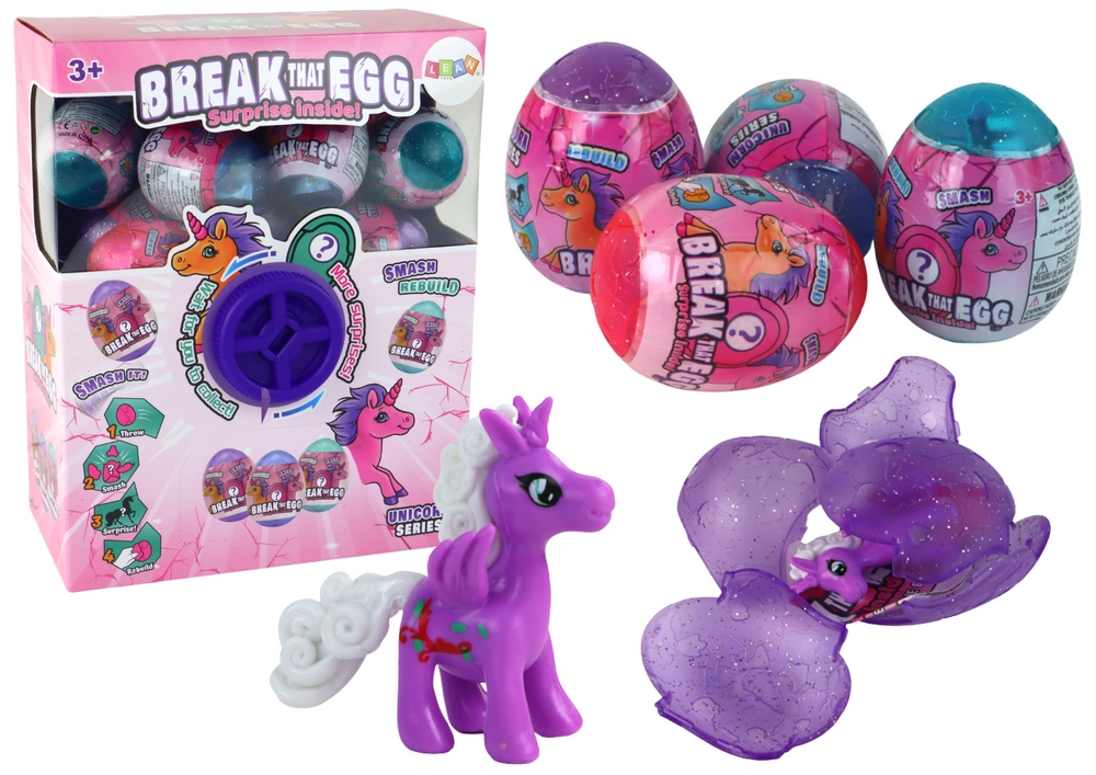 E-shop LEAN Toys Cracking Glitter Egg Unicorn Draw Colorful Shell 12 ks