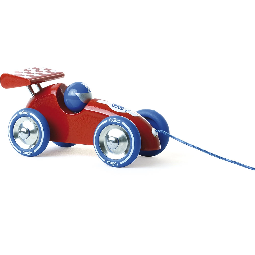 E-shop Vilac ťahacie drevené závodné auto červené