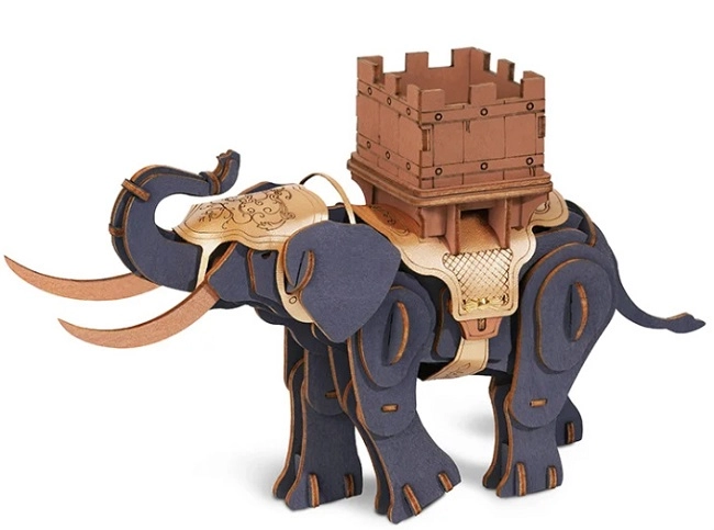 E-shop RoboTime Dřevěná skládačka Bojovný slon